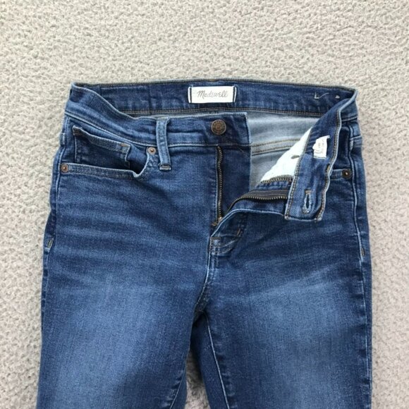 MADEWELL Womens Size 26 Medium Wash 9" Mid Rise Skinny Stretch Denim Jeans - Picture 6 of 16